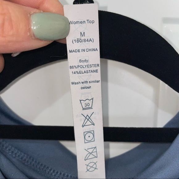 Zaful Crop Top - Back Keyhole, Blue Size M - Picture 3 of 3